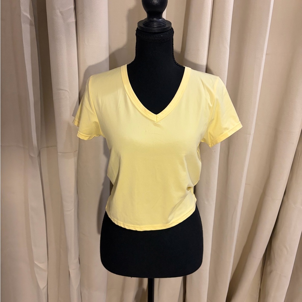Olivia Rae Light Yellow V-Neck Tee